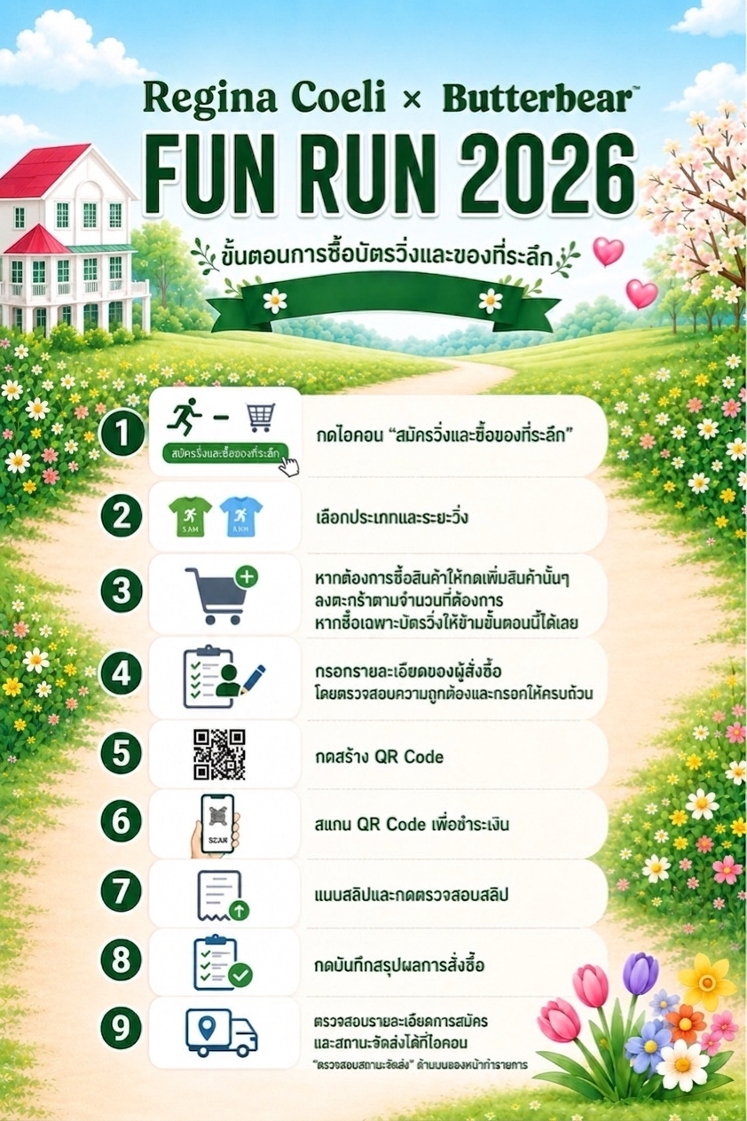 ขั้นตอนการสมัครวิ่งและซื้อของที่ระลึก